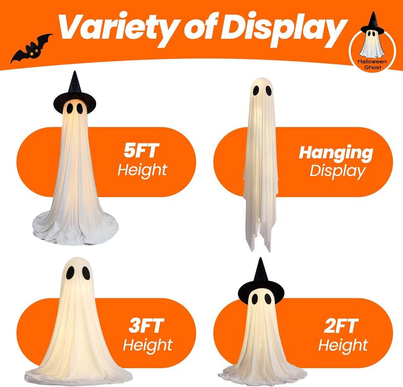 Phantom Friend: Life-Size Ghost with Adjustable Height